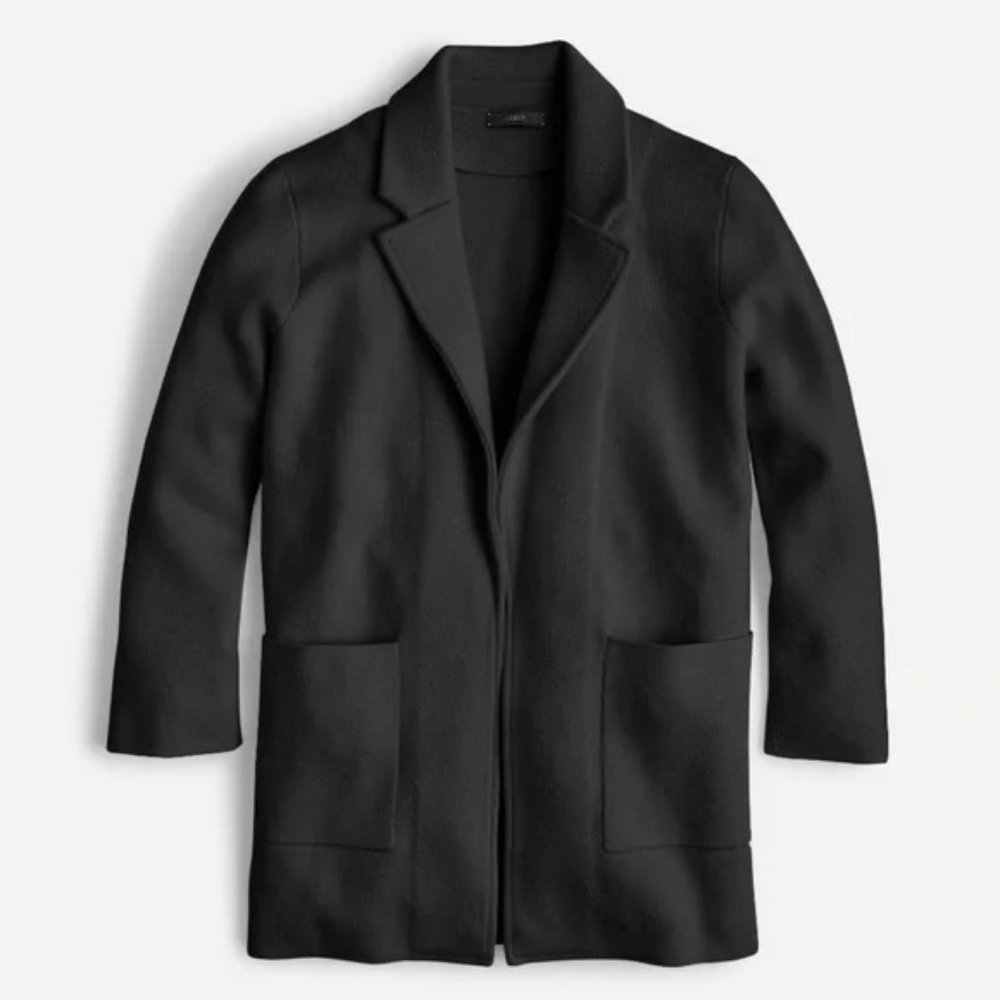 J. Crew 100% Merino Wool Open Front Sweater Blazer Cardigan